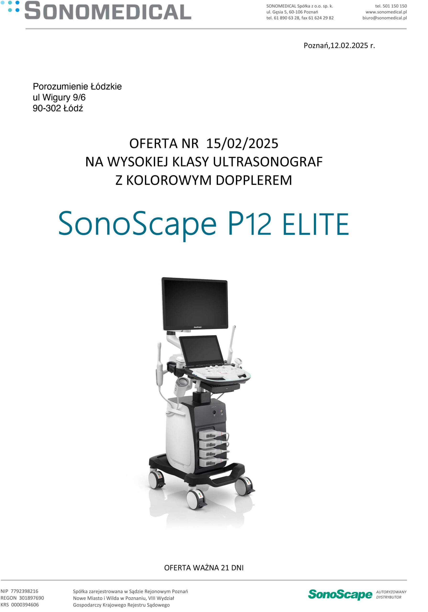 4_SonoScape P12 Elite_oferta dla członków PŁ SonoScape P12 Elite_oferta dla członków PŁ