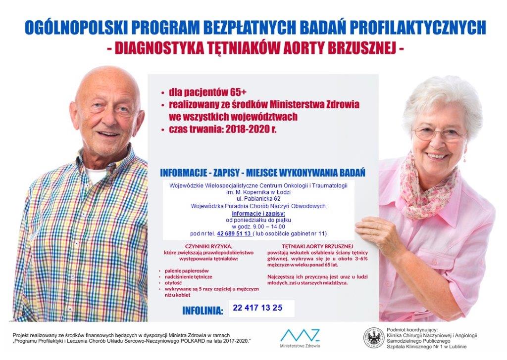 Bezpłatne Badania profilaktyczne - Diagnostyka Tętniaków Aorty Brzusznej